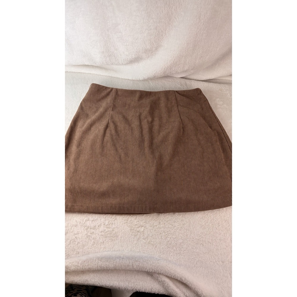 Halara Brown Corduroy Mini Skort High Rise Casual M (14.5" W) No Inner Tags Fall